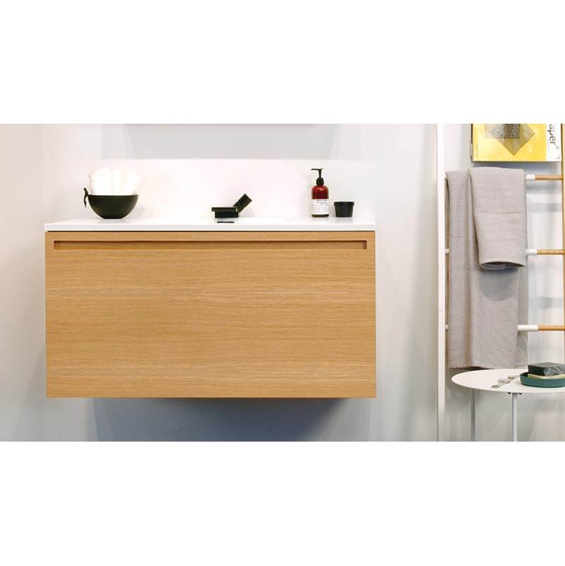 WETSTYLE Furniture Element Rafine - Vanity Wall-Mount 72 X 22 - 4 Drawers, Horse Shoe Drawers - Walnut Natural No Calico