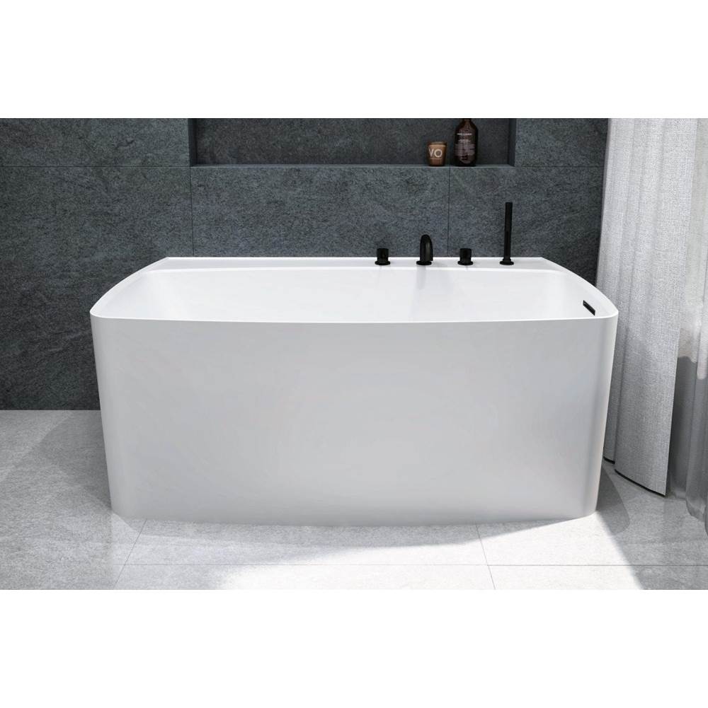 WETSTYLE Lab Bath - 59.5 X 31.5 X 24 - Fs - Built In Nt O/F & Bn Drain - Copper Conn - White True High Gloss
