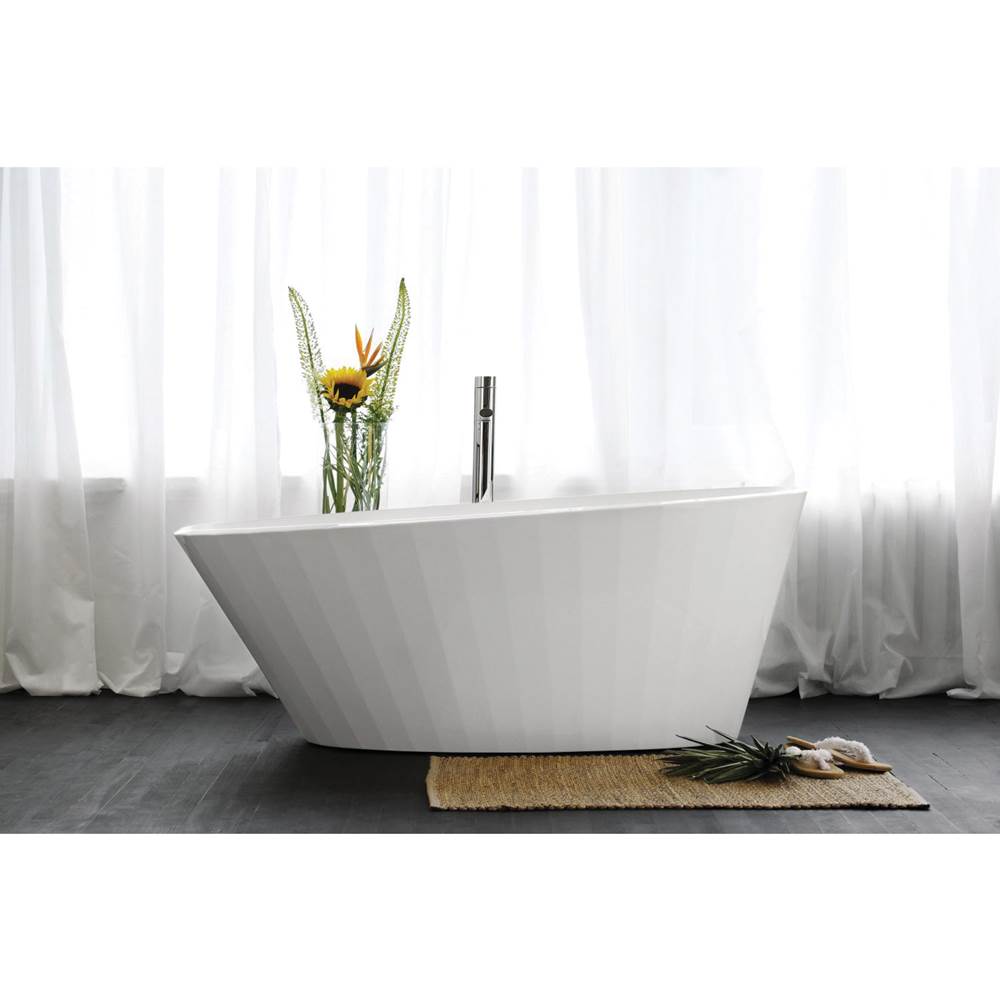 WETSTYLE Couture Bath 65.5 X 33.75 X 25 - Fs  - Built In Nt O/F & Wh Drain - White True High Gloss