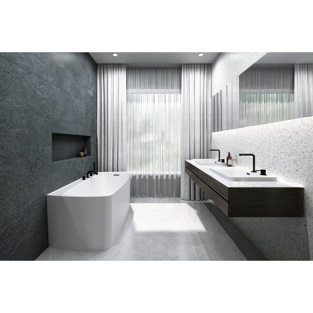 WETSTYLE Lab Bath - 59.5 X 31.5 X 24 - 1 Wall - Built In Nt O/F & Pc Drain - White True High Gloss
